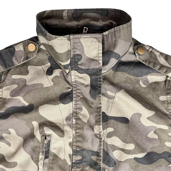 Camo Green‎ Military Jacket Women Medium Army Lightweight Utility Cotton Grunge - Picture 9 of 14